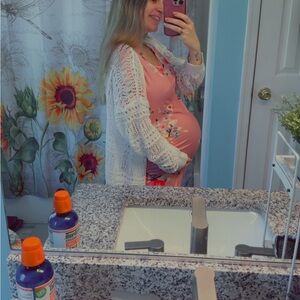 Elegant Pink Floral Maternity Dress